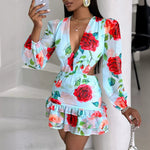 Elegant Hollow Out Printed Dress for Fun Days