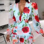 Elegant Hollow Out Printed Dress for Fun Days