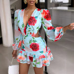 Elegant Hollow Out Printed Dress for Fun Days
