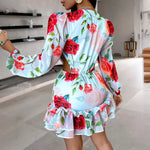Elegant Hollow Out Printed Dress for Fun Days