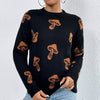 Jacquard Round Neck Sweater