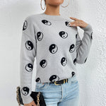 Jacquard Round Neck Sweater